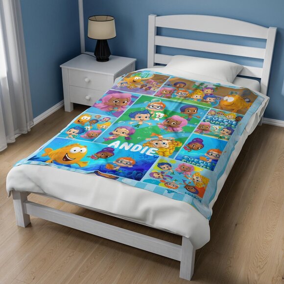 Personalized Bubble Guppies Blanket, Bubble Guppies Party Blanket - Picture 5 of 6